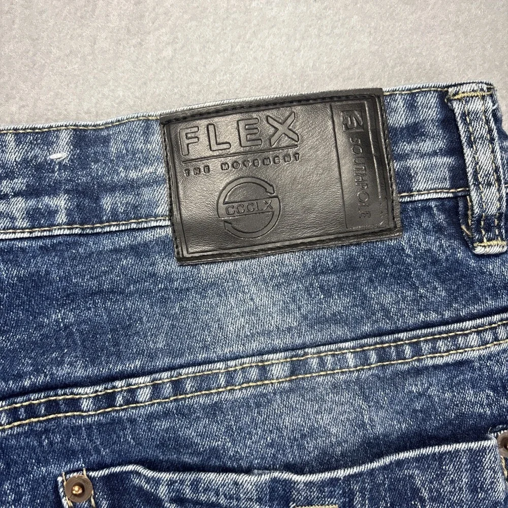 South Pole Flex Jeans Mens 36x29 The Movement Blue Denim‎ Acid Wash Stretch Work
